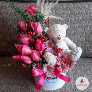 Rosas con peluche