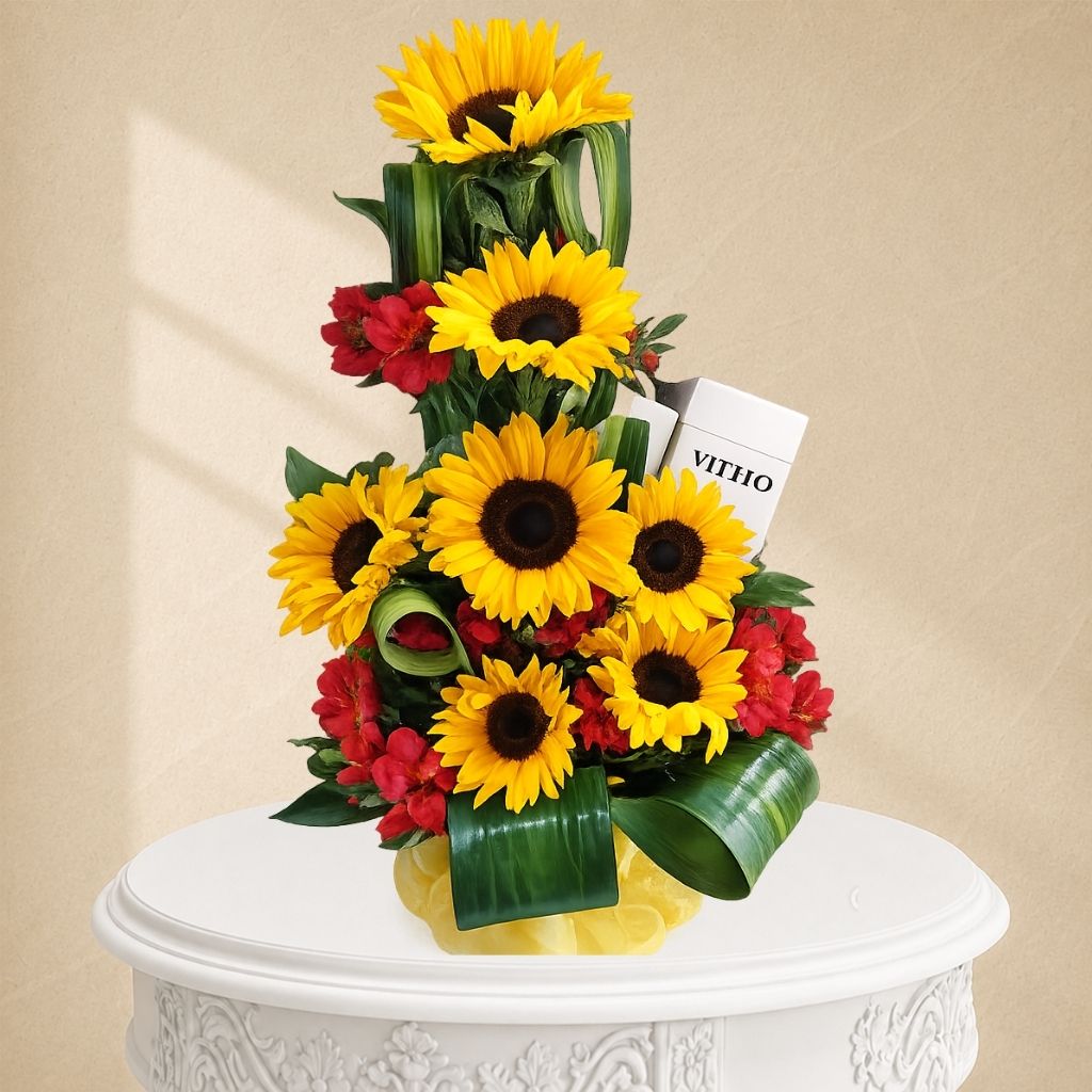 Girasoles con chocolate Vizzio
